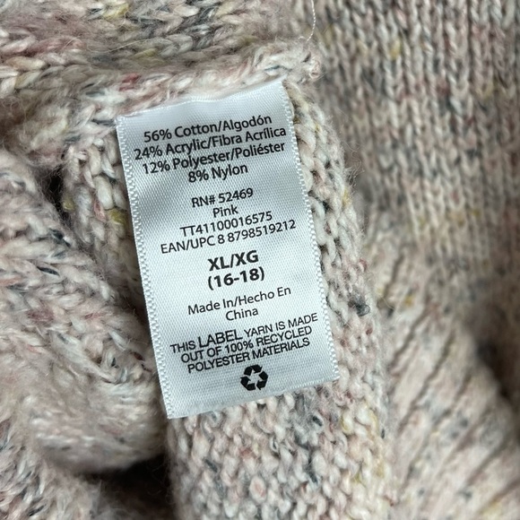 Juniors XL Confetti Cable Knit Sweater Blush Pink Neutral Time And Tru Holiday - Picture 8 of 10